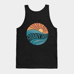 Groovy dad with a cool retro sunset best gift for groovy dads Tank Top